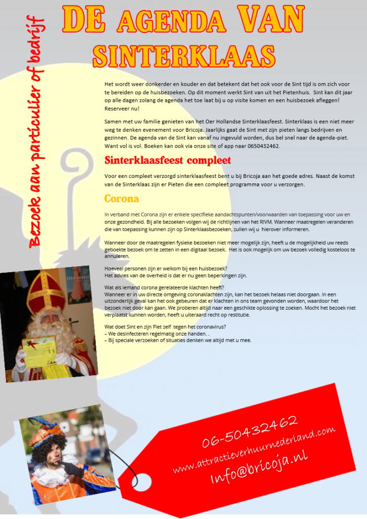 DE AGENDA VAN SINTERKLAAS